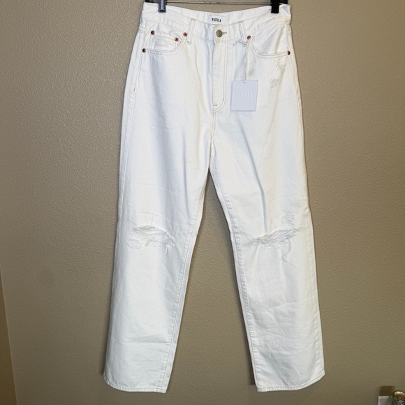 pistola Denim - Pistola “Grayson” High Rise Baggy Jean — White Distressed — NWT Size 27
